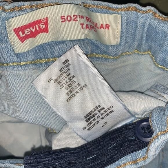 Levis Boys 502 Regular Taper Light Wash Denim Jeans Size 10 Reg - Picture 3 of 6